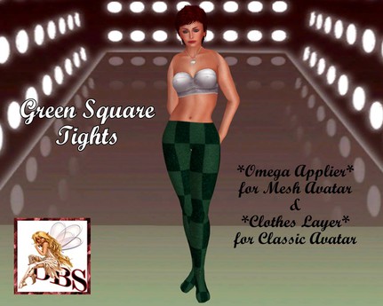 Second Life Marketplace - *DBS* Ladies Tights - Green Squares