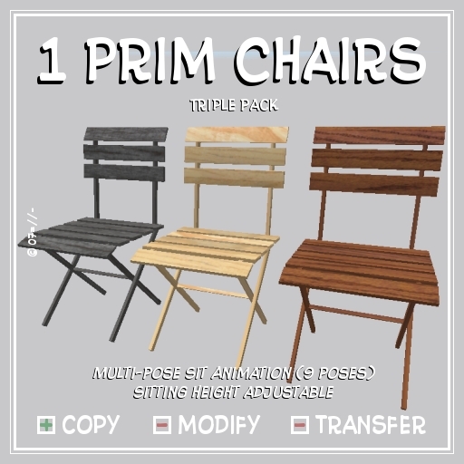 One Prim (multipose) Chairs * Garden Pack