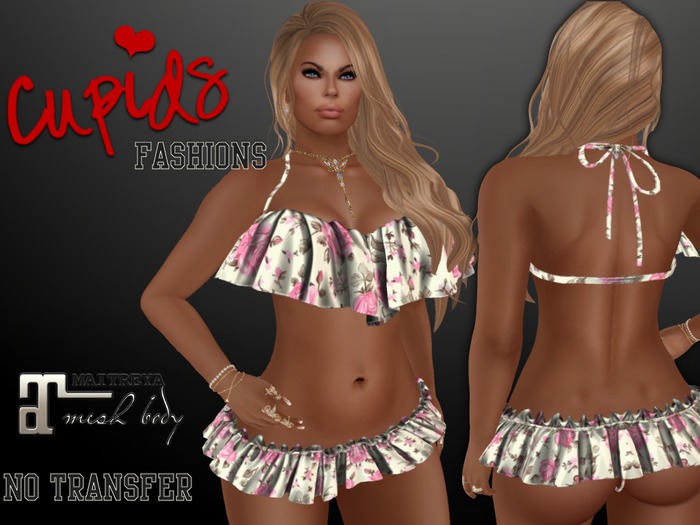 *CF* RUFFLE BIKINI SET MAITREYA VICTORIAN FLORAL