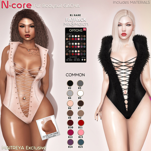 15. N-core Fur Bodysuit Teal