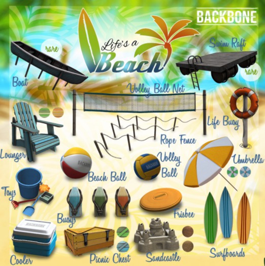 BackBone Life's a Beach - Swim Raft RARE