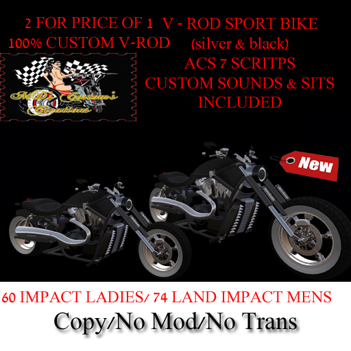 MD'S C.C:- V ROD MALE & FEMALE BIKES
