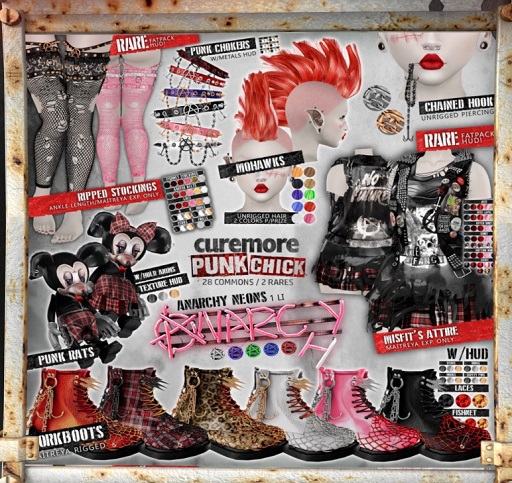 CUREMORE / Punk Chick /  Anarchy Neon /  ROSE