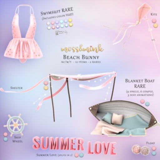 {moss&mink} Beach Bunny - Summer Love (blue)