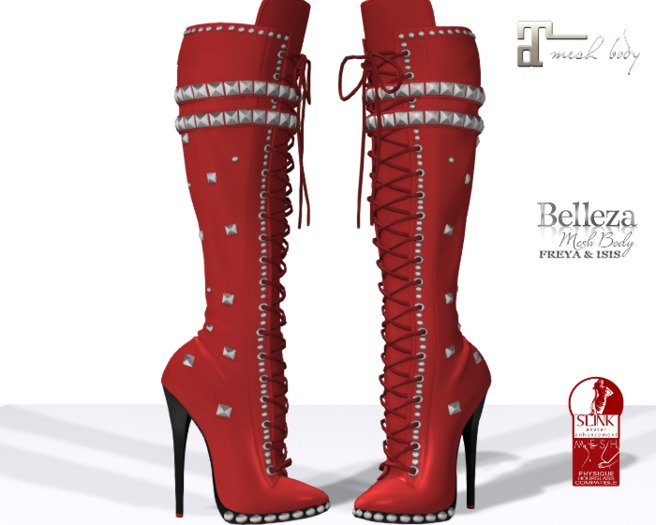 ~PP~ Hagar Red Leather Boots