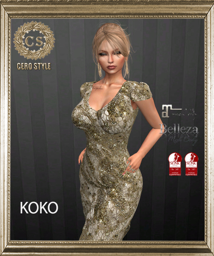 CERO STYLE Koko Dress Gold