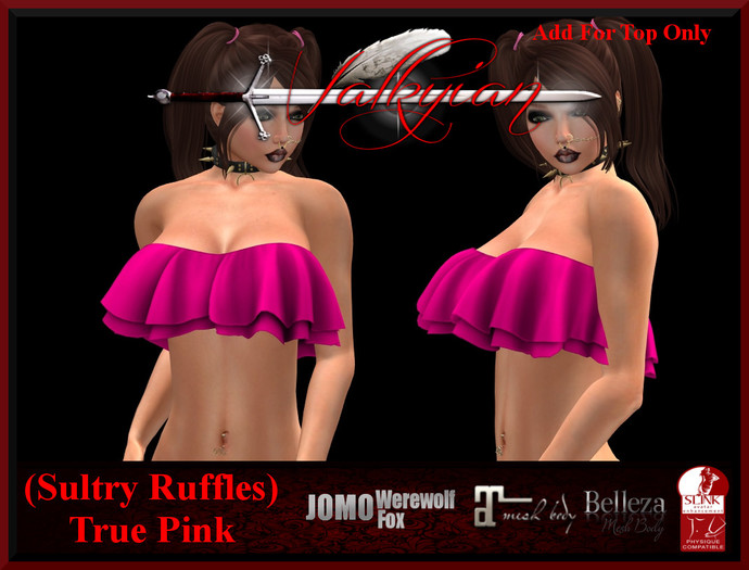 ~Valkyrian~(Sultry ruffles) True Pink Top (BOXED)