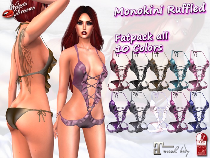 -VD- Monokini Ruffled Fatpack DEMO (wear to unpack)