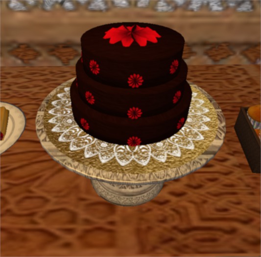 Tartarian Inn ~ Rich Choc Cake with Icing Ramberry Flowers