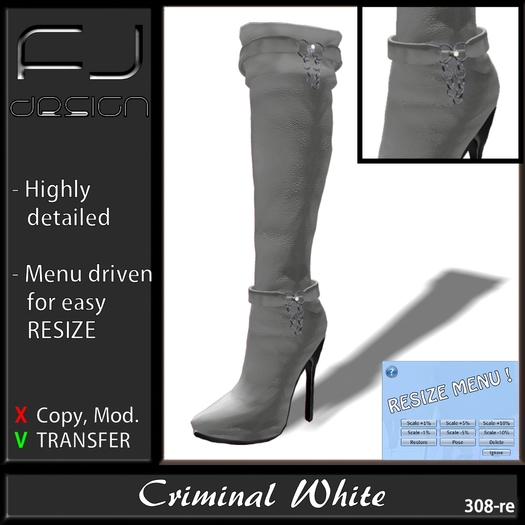 Fj Design Criminal White boots