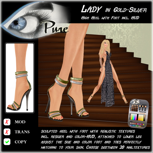 << PURE >> Pure Shoes - Lady in Gold & Silver