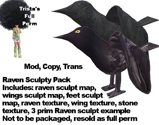 Trista's Full Perm Raven sculpt pack (BOXED)