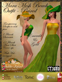 *Goddess* Mara Beach Outfit Pairs: EmeraldGreen & Gold