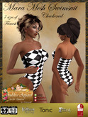 *Goddess* Mara Swimsuit Checkered