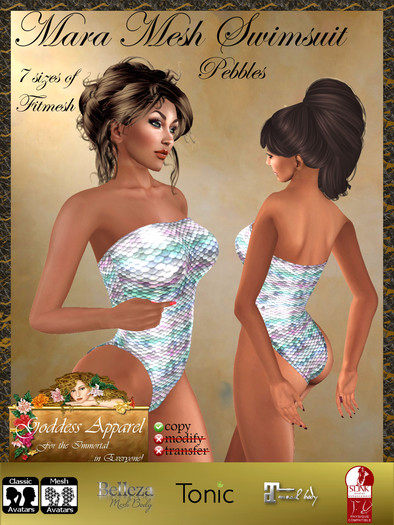 *Goddess* Mara Swimsuit Pebbles