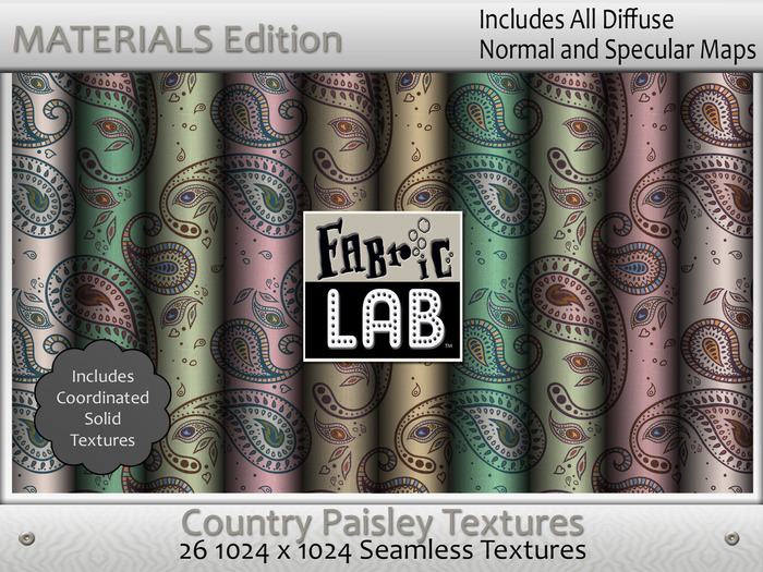 Fabric Lab ME Country Paisley Texture Collection Seamless Fabric Textures