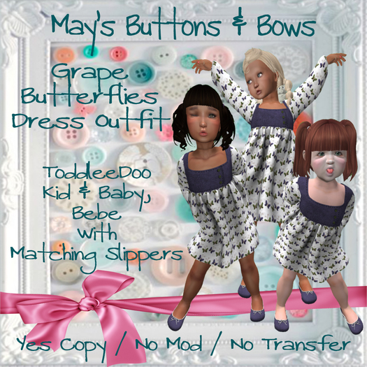 MBB * Grape Butterflies Dress Outfit (TD&Bebe)