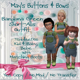 MBB * Bandana Green Short-Alls Outfit (TD&Bebe)