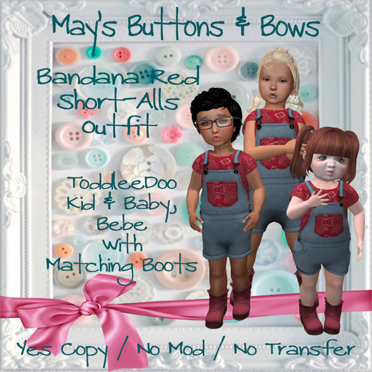 MBB * Bandana Red Short-Alls Outfit (TD&Bebe)