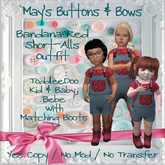 MBB * Bandana Red Short-Alls Outfit (TD&Bebe)