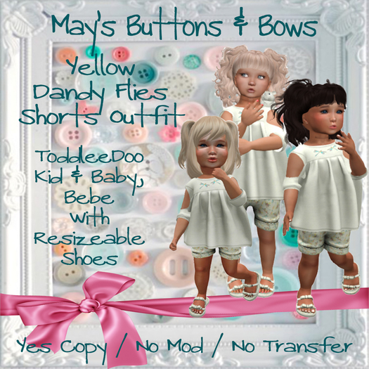 MBB * Yellow Dandy Flies Shorts Outfit (TD&Bebe)
