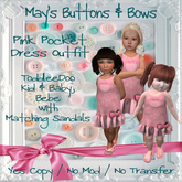 MBB * Pink Pocket Dress Outfit (TD&Bebe)