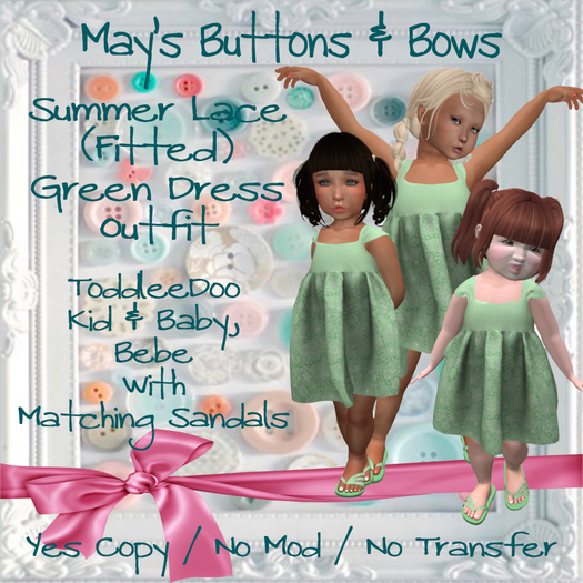 MBB * Summer Lace (Fitted) Green Dress Outfit (TD&Bebe)