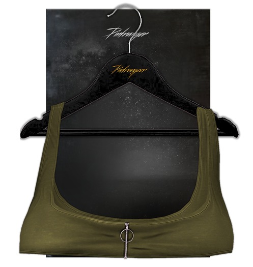 PINKRANGER.//Zipp Tank Crop;Olive