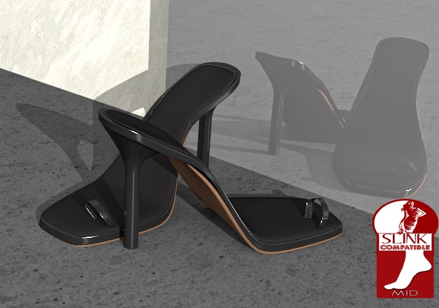 YENTEMENTS - PVC One Strap Heel Noir