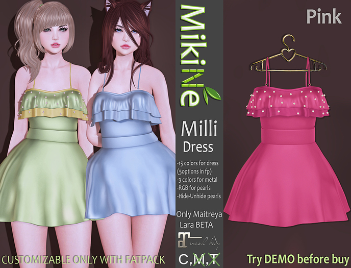 -MikiNe-Milli dress-Pink(Maitreya BETA)
