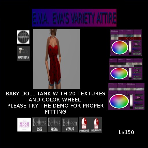 E.V.A.'S Baby Doll Tank & Hud DEMO