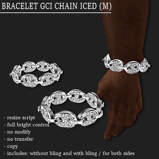[DEMO] BRACELET GCI CHAIN ICED-PLATINUM (M)     -RYCA-