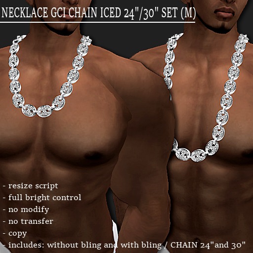 [DEMO] NECKLACE GCI CHAIN ICED-PLATINUM (M)     -RYCA-