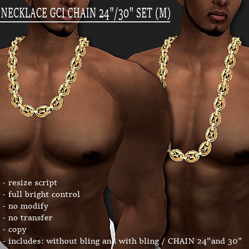NECKLACE GCI CHAIN 24"/30" SET GOLD (M) 