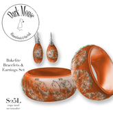 Dark Mouse Nouveau Lady Bakelite Bangles & Earrings (Orange)