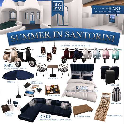 SAYO - Summer in Santorini - Scooter (Gold) - RARE