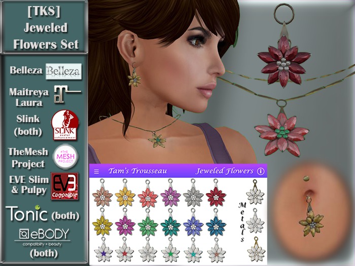 [TKS] Jeweled Flowers Jewelry Set DEMO