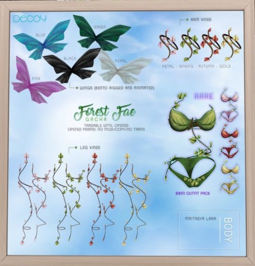 Decoy - Forest Fae Gacha: Wings (Green)