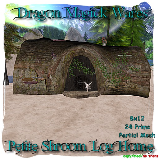 Dragon Magick Wares Petite Shroom Log Home