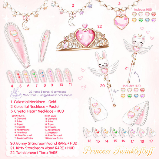 +Half-Deer+ Princess Twinklefluff - Kitty Ears - Topaz