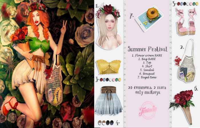 *Tentacio* Summer festival sandals red