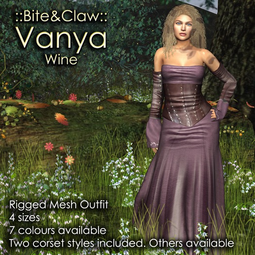 ::B&C:: Vanya Gown Set - Wine/Brown  (Boxed)
