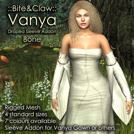 ::B&C:: Vanya Gown Add-on Pack - Drape Sleeves - Bone (Boxed)
