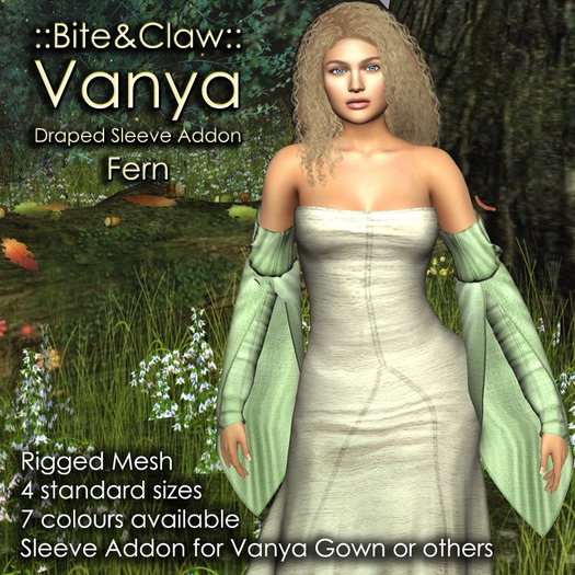 ::B&C:: Vanya Gown Add-on Pack - Drape Sleeves - Fern (Boxed)
