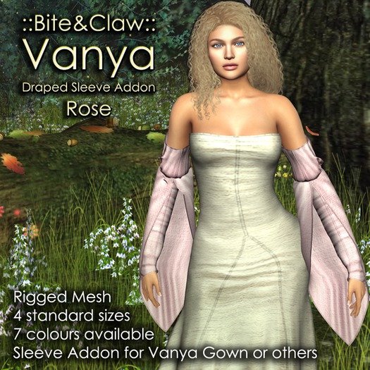 ::B&C:: Vanya Gown Add-on Pack - Drape Sleeves - Rose (Boxed)