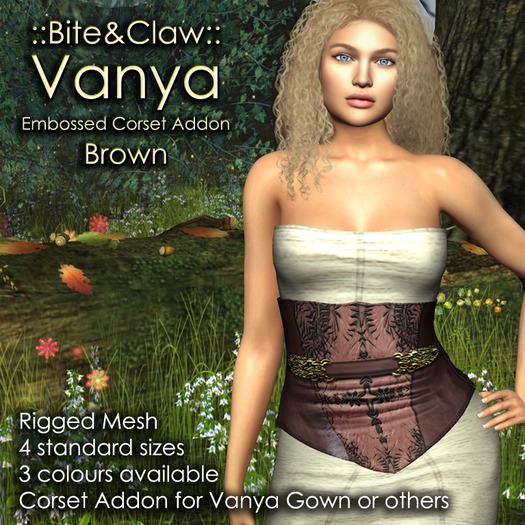 ::B&C:: Vanya Gown Add-on Pack - Embossed Corset - Brown (Boxed