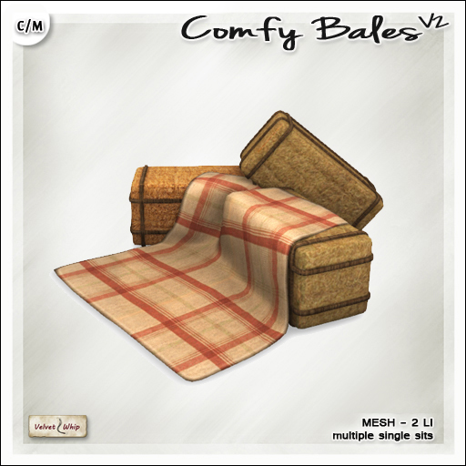 [V/W] Comfy Bales II - Hay bales with blanket, multiple sits
