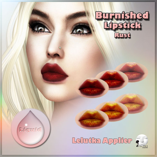 Liquid ~ Burnished Rust ~ Lelutka Lipstick  