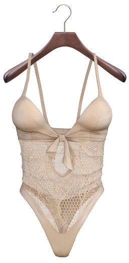 adorsy - Sylia Laced Bodysuit Beige - Maitreya