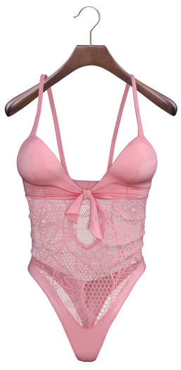adorsy - Sylia Laced Bodysuit Pink - Maitreya